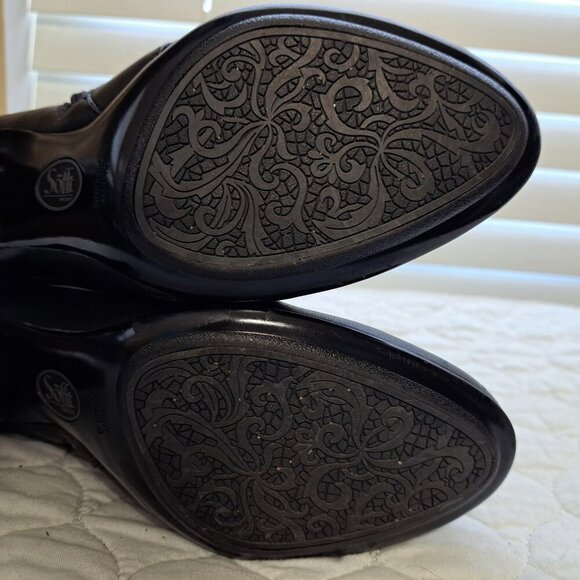 Sofft Women's 8.5M Black Ophelia Heeled Leather Zip Up Ankle Boots FLAW - Picture 8 of 10